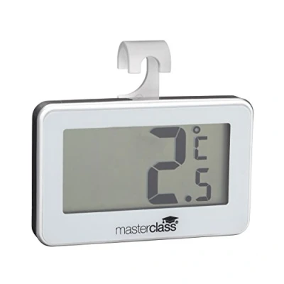 Afbeelding van MasterClass Kitchen Craft Digitale koelkast thermometer ( 19 tot +50C), verschillende materialen, Zilver, 9 x 12 16 cm