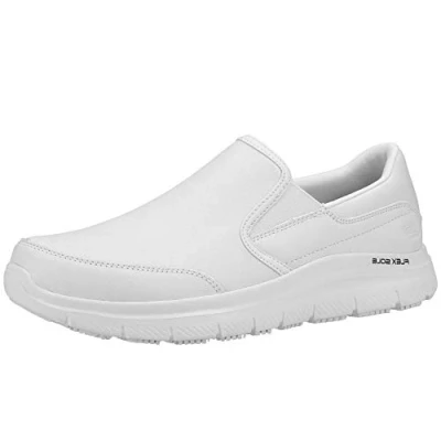 Afbeelding van Skechers Flex Advantage Sr Bronwood Slip On Sneakers voor heren, Wit leder, 39.5 EU