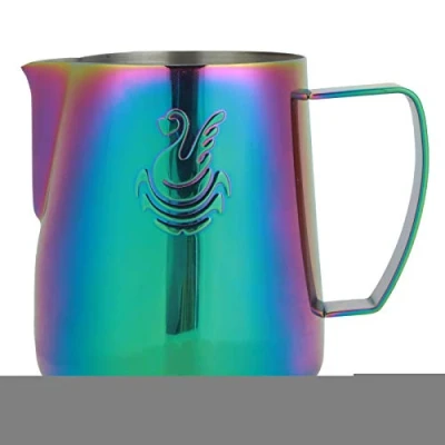 Afbeelding van Roestvrijstalen melkopschuimkan Kleurrijke melkkan Cup Creamer Pitcher Latte schuimkan Melkkoffie Cappuccino Art Barista stoomkan(400 ml)