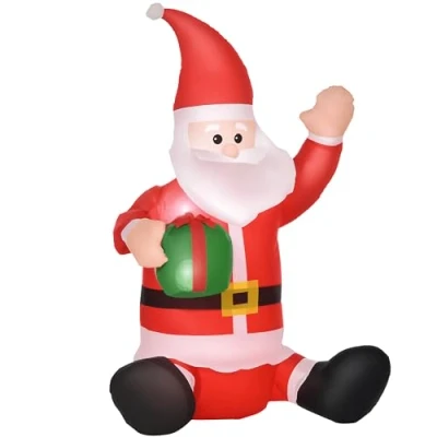 Afbeelding van HOMCOM Kerstdecoratie ventilator zelfopblaasbare kerstman Santa Claus led 844 166