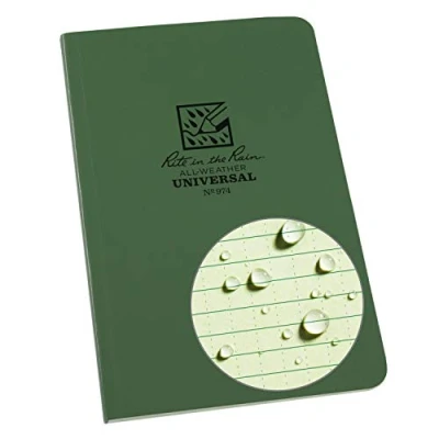 Afbeelding van Rite in the Rain Allweather Soft Cover Notebook, 4 5/20,3 cm X 7 1/10,2 cm, universeel patroon (nr. 374) groen