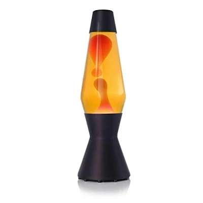 Afbeelding van Mathmos Mat Zwarte Astro Lavalamp Geel/Oranje