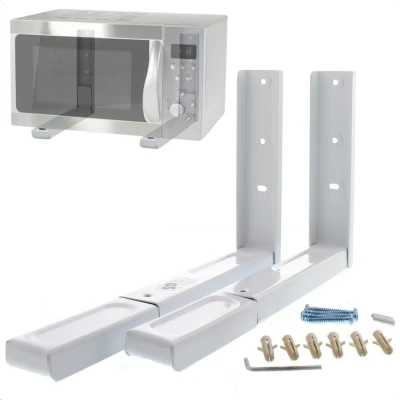Afbeelding van Cheqo® Magnetron Beugel Wit Beugels Ophang Steunen Ophangbeugel Ophangen Verstelbare Wandmontage Max 40 kg Ruimtebesparend