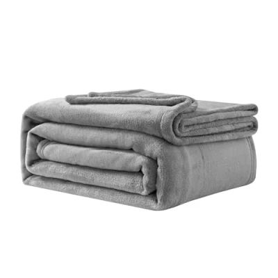 Afbeelding van Good Nite Fleece deken pluizige dekens 130 x 150 cm plaids voor banken zachte grote en volwassenen, warm, machinewasbaar (grijs, eenpersoons)