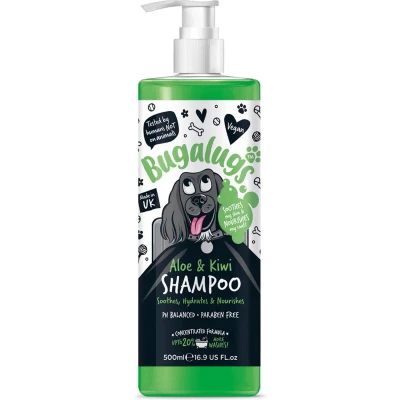 Afbeelding van Bugalugs Hondenshampoo Aloë &amp; Kiwi Alle vachttypes Fles met pompje Vegan 500 ml