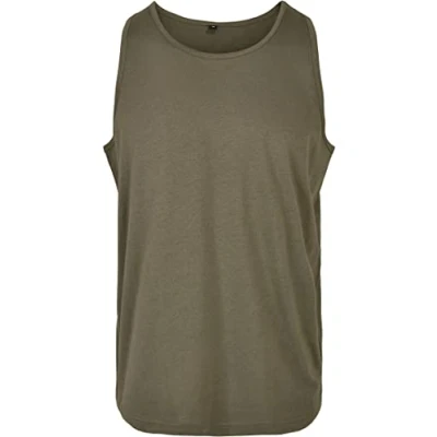 Afbeelding van Herentanktop &#039;Basic&#039; met ronde hals Olive 4XL