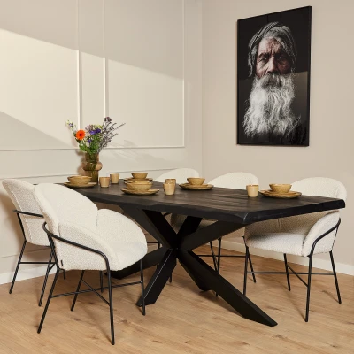 Afbeelding van Boomstamtafel Boston Black 220 cm Meerdere afmetingen beschikbaar