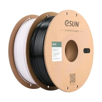 Afbeelding van eSUN PETG Gloeidraad 1.75mm, 3D Printer Gloeidraad, Dimensionale Nauwkeurigheid +/ 0.05mm, 1KG (2.2 LBS) Spoel Printen Materiaal voor (Effen Zwart+Effen Wit, 2KG)