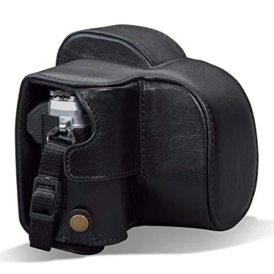 Afbeelding van MegaGear MG1932 Ever Ready Lederen Camera Case compatibel met Olympus OM D E M10 Mark IV Zwart