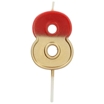 Afbeelding van Folat 18708 Kaars Retro Cijfer 8 Rood