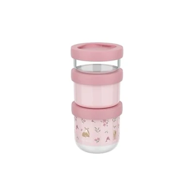 Afbeelding van Mepal Mio snackbox stack 3 delig Little Dutch 100 + 175 275 ml Stapel zo veel als je nodig hebt Magnetron en vaatwasmachinebestendig Fairy Garden