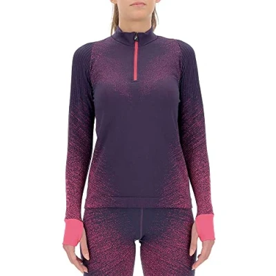 Afbeelding van Shirt UYN Women Running Exceleration L/S Zip Up Plum Pink Yarrow XL