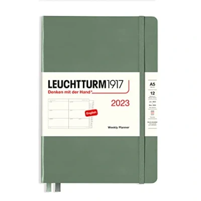 Afbeelding van LEUCHTTURM1917 365946 weekkalender medium (A5) 2023, 12 maanden, olijf, Engels