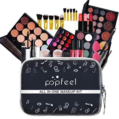 Afbeelding van FantasyDay 21 delige make upset, complete cosmeticapalet, set met oogschaduw, lippenstift, lippenglans, cosmetische borstel, toilettas
