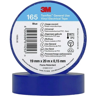 Afbeelding van 3M 165BL5E Isolatietape Blauw (l x b) 20 m 19 mm 1 stuk(s)
