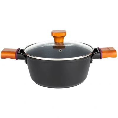 Afbeelding van Florina Natura Line Limited Edition kookpan met 3 laags keramische coating 24cm 3,9L mat zwart / bruin