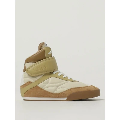 Afbeelding van High Top Leather Sneakers with Lace Up Closure and Rubber Sole Wo