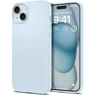 Afbeelding van Spigen Thin Fit hoesje geschikt voor iPhone 15 Lichtblauw