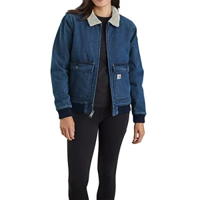 Afbeelding van Carhartt Damesjas relaxed fit denim sherpa geïsoleerd jack met voering, berk, L