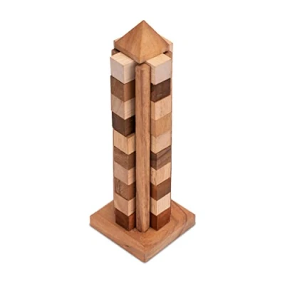 Afbeelding van LOGOPLAY Sky Tower wolkenkrabber 3D puzzel denkspel puzzelspel geduldspel logisch spel van hout