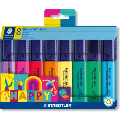 Afbeelding van STAEDTLER Textsurfer classic 364 set met 8 HAPPY kleuren