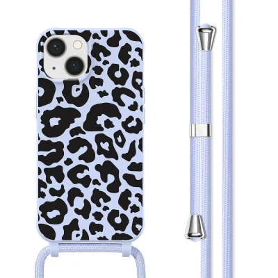 Afbeelding van Apple iPhone 13 Hoesje Siliconen en TPU (zacht) imoshion Softcase/Koordhoesje/Backcover Animal Lila Telefoonhoesje