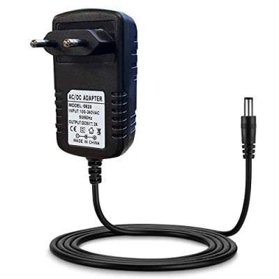 Afbeelding van LEYF Universele voeding, 9 V DC 2 A, AC 100 240 50/60Hz, adapter, stekkervoeding, voedingsadapter/120 cm kabellengte (5,5 2,1 mm jackplug), compatibel met tv box, modem, ledstrip, router, camera,