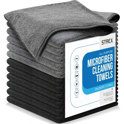 Afbeelding van Strex Microvezeldoekjes 12 Stuks 30 x cm Wasbaar Schoonmaakdoekjes Schoonmaak / Auto