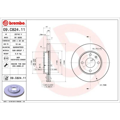 Afbeelding van Brembo Remschijven 09.C824.11