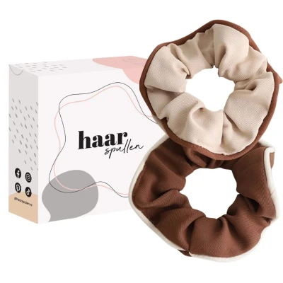 Afbeelding van Haarspullen Duo Chique Scrunchie Set Cocoa