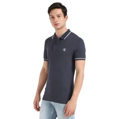 Afbeelding van Calvin Klein Jeans Tipping Poloshirt, Heren, Maat: XXL, India ink