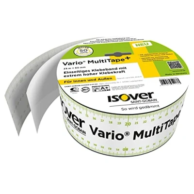 Afbeelding van Isover 560083 Vario MultiTape + eenzijdig, multifunctioneel plakband voor binnen en buiten, wit, 25 m x 60 mm