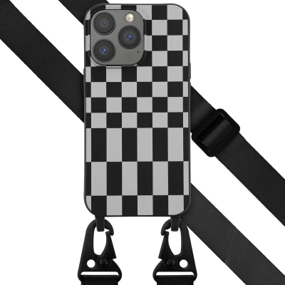 Afbeelding van Apple iPhone 13 Pro Hoesje Siliconen en TPU (zacht) Selencia Softcase/Koordhoesje/Backcover Zwart Telefoonhoesje