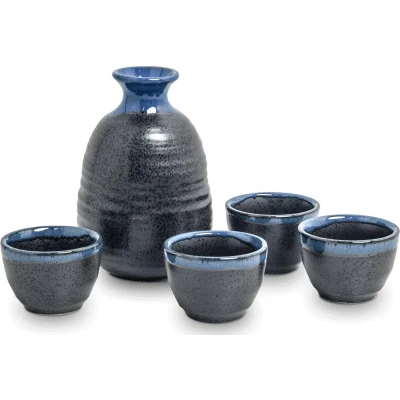 Afbeelding van Emro Sake Set (5 delig) zwart blauw