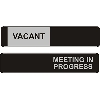 Afbeelding van Seco Vacant/Meeting in Progress Sliding Sign, 255mm x 52mm Aluminium/PVC (Pack van 5)