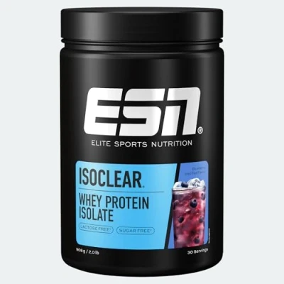 Afbeelding van ESN ISOCLEAR Whey Isolate Proteïnepoeder, Blueberry Iced Tea, 908 g, Clear