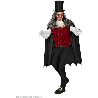 Afbeelding van Widmann Vampier &amp; Dracula Kostuum Valentino Vampiro Bloedjager Man Rood, Zwart XL Halloween Verkleedkleding