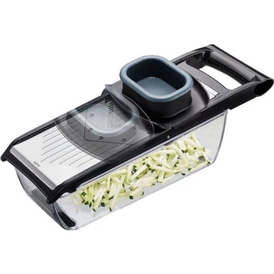 Afbeelding van Julienne Mandoline met Opvangbak, 2 Opzetstukken, RVS, Kunststof GEFU COLLECT