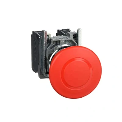Afbeelding van Schneider Electric XB4BT845 Paddestoelschakelaar Metalen frontring, Met NOT AUS schakelaar, Rond, Terugstelbaar 120 V/AC 6 A 1x NC, NO IP66, IP67, IP69,