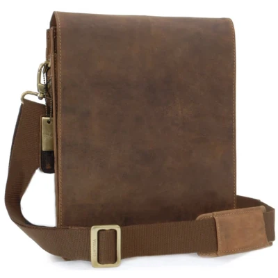 Afbeelding van Visconti Leo Messenger Bag Geolied leer leder kwaliteit