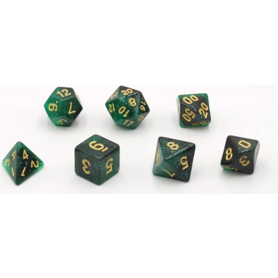 Afbeelding van Dobbelstenen Stardust Single Groen 7set