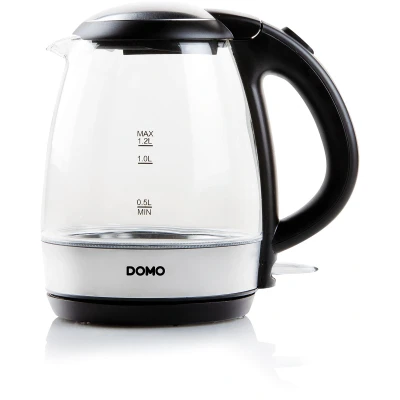 Afbeelding van Domo waterkoker uit glas en RVS, 1,2 l, 2200 W