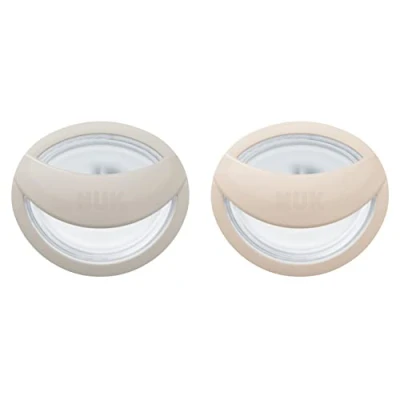 Afbeelding van NUK MommyFeel Fopspeen voor een intacte voedingsrelatie BPA vrije siliconen 0 9 maanden 2 stuks grijs &amp; beige