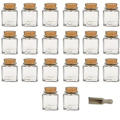 Afbeelding van Viva huishoudartikelen kruidenpot gemaakt van glas met kurkstop, bruikbaar als glazen potten en bewaarblikken voor specerijen, zout, enz., Glas, 200 ml