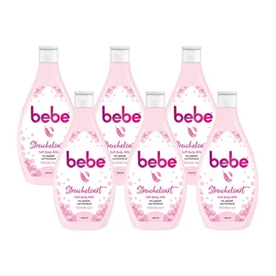Afbeelding van Bebe soft body milk zacht voedende lichaamsmelk met jojoba olie en panthenol voor een droge huid 6 x 400 ml