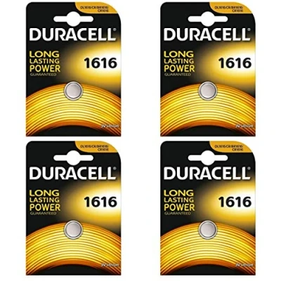 Afbeelding van Vier (4) X Duracell CR1616 Lithium Coin Cell Batterij 3v Blister Verpakt