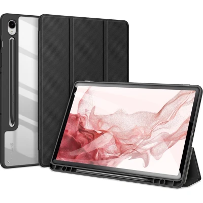 Afbeelding van Dux Ducis Tablet hoes geschikt voor Samsung Galaxy Tab S9/S9 FE (2023) Toby Series Auto Sleep/Wake functie Tri Fold Book Case Zwart