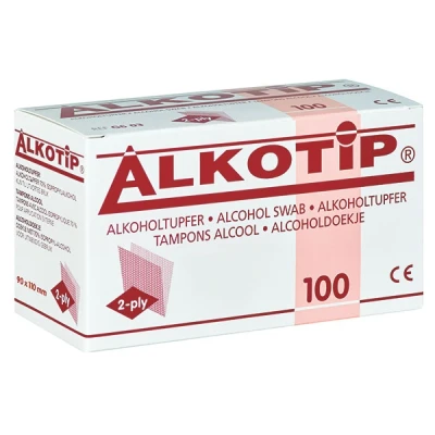 Afbeelding van ALKOTIP Alcoholdoekjes 90x110 mm 100 Stuks (G6 04)
