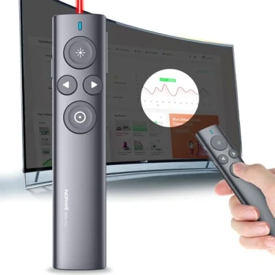 Afbeelding van NORWII N95 Spotlight Presenter met 3 type oplaadbare presentatie afstandsbediening, fysische/digitale laser pointer presentaion en Air Mouse Pointer, ondersteunt het markeren van vergrootglas Timer LED LCD