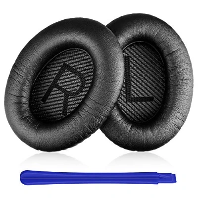 Afbeelding van TesRank Oorkussens voor Bose QuietComfort 35 ii &amp; vervanging, professionele oordopjes QC35 QC25 QC15 QC2 AE2 AE2i AE2w SoundTrue SoundLink koptelefoon zwart